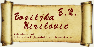 Bosiljka Mirilović vizit kartica